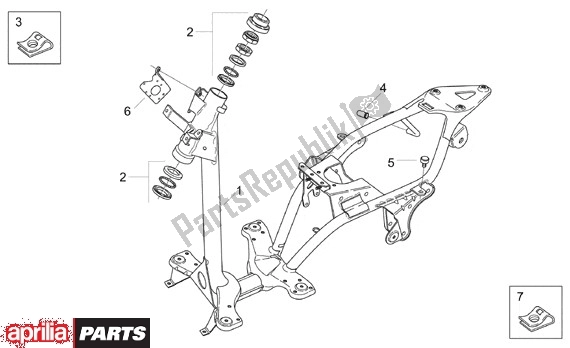 All parts for the Frame of the Aprilia Scarabeo 8 50 1999