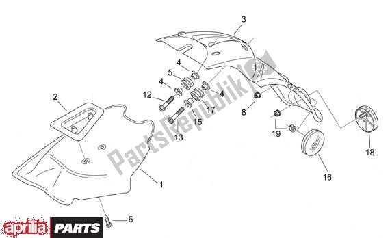 Tutte le parti per il Kentekenplaat Houder del Aprilia Scarabeo 8 50 1999