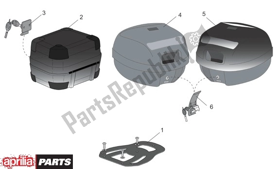 Todas as partes de Koffer do Aprilia Scarabeo 8 50 1999