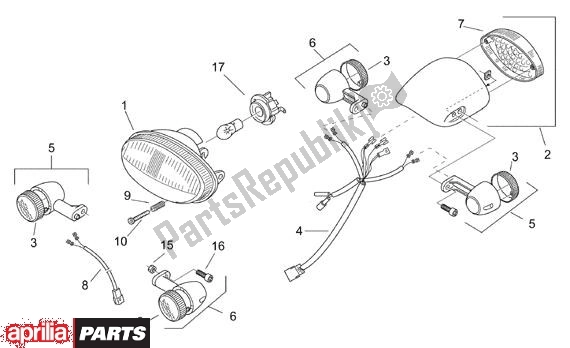 Toutes les pièces pour le Koplamp Achterlicht du Aprilia Scarabeo 8 50 1999