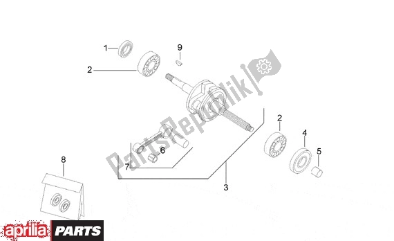 All parts for the Crankshaft of the Aprilia Scarabeo 8 50 1999