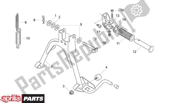 All parts for the Center Stand of the Aprilia Scarabeo 8 50 1999