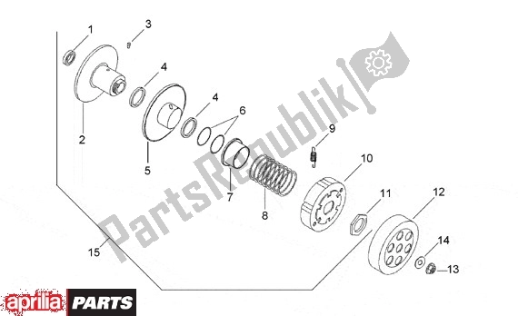 Alle Teile für das Secundaire Poelie des Aprilia Scarabeo 8 50 1999