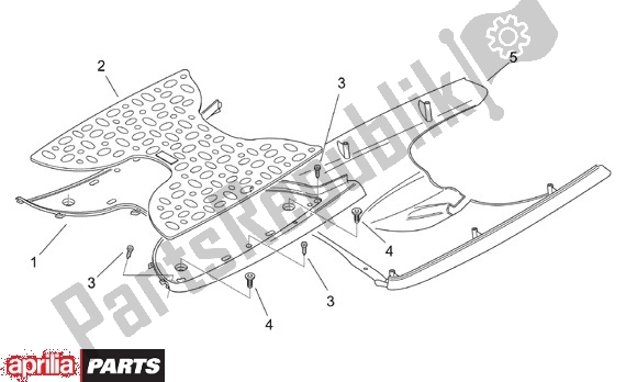 All parts for the Voetruimteafdekking of the Aprilia Scarabeo 8 50 1999