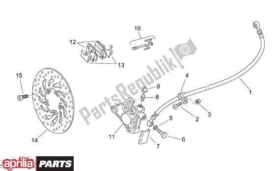 Wszystkie części do Voorwielremklauw Aprilia Scarabeo 8 50 1999