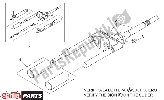 All parts for the Voorwielvork of the Aprilia Scarabeo 8 50 1999