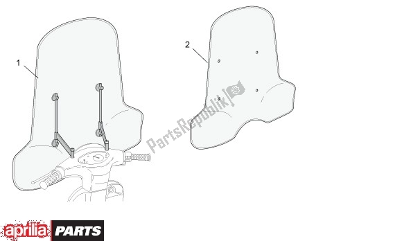 Toutes les pièces pour le Pare-brise du Aprilia Scarabeo 8 50 1999