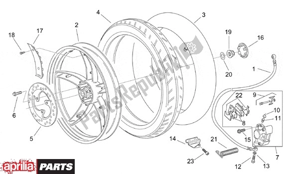 Toutes les pièces pour le Achterwiel Schijfrem du Aprilia Scarabeo 540 50 2000 - 2005