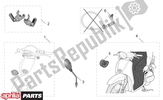 All parts for the Algemeen of the Aprilia Scarabeo 540 50 2000 - 2005