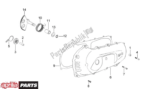 Todas las partes para Behuizingsdeksel de Aprilia Scarabeo 540 50 2000 - 2005