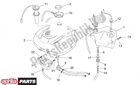 Todas as partes de Brandstoftank Olietank do Aprilia Scarabeo 540 50 2000 - 2005