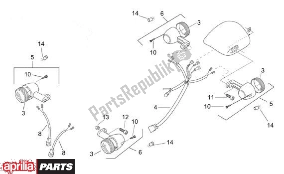 All parts for the Flasher Light of the Aprilia Scarabeo 540 50 2000 - 2005