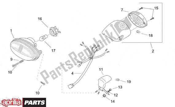 Wszystkie części do Koplamp Achterlicht Aprilia Scarabeo 540 50 2000 - 2005