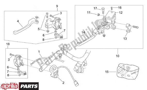 Alle Teile für das Schakelingen Links des Aprilia Scarabeo 540 50 2000 - 2005