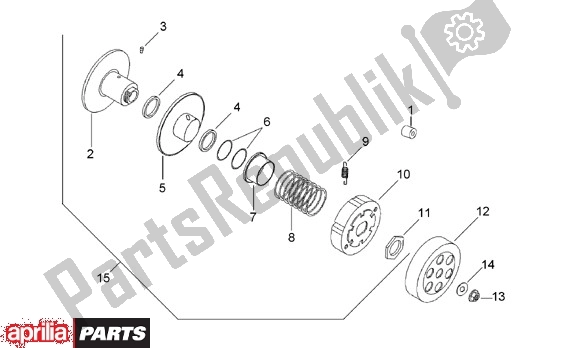 Wszystkie części do Secundaire Poelie Aprilia Scarabeo 540 50 2000 - 2005