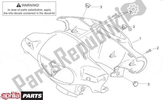 Tutte le parti per il Stuurafdekking Achter del Aprilia Scarabeo 540 50 2000 - 2005