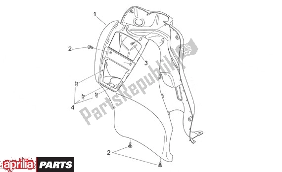 Alle onderdelen voor de Voorschermafdekkingen van de Aprilia Scarabeo 540 50 2000 - 2005