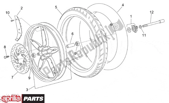 Alle Teile für das Vorderrad des Aprilia Scarabeo 540 50 2000 - 2005