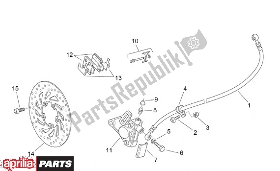 Alle Teile für das Voorwielremklauw des Aprilia Scarabeo 540 50 2000 - 2005