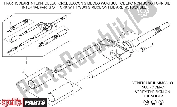 Alle Teile für das Voorwielvork I des Aprilia Scarabeo 540 50 2000 - 2005