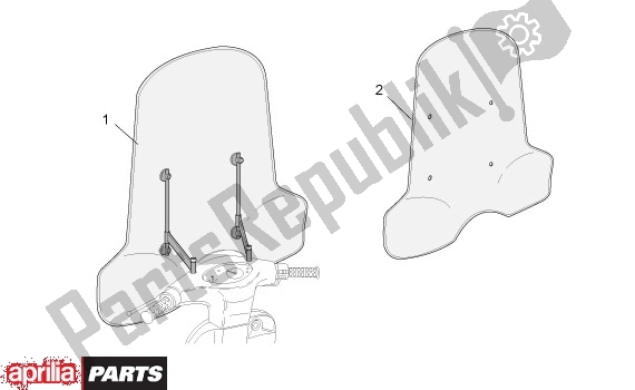 Alle onderdelen voor de Windscherm van de Aprilia Scarabeo 540 50 2000 - 2005