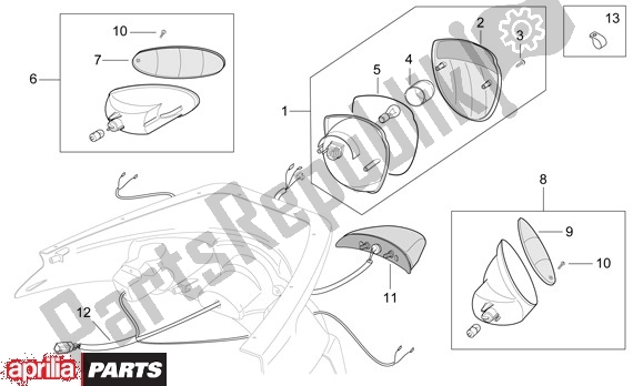 Alle onderdelen voor de Achterlicht van de Aprilia Scarabeo 681 500 2003 - 2006