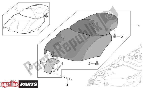 Alle onderdelen voor de Buddyseat van de Aprilia Scarabeo 681 500 2003 - 2006