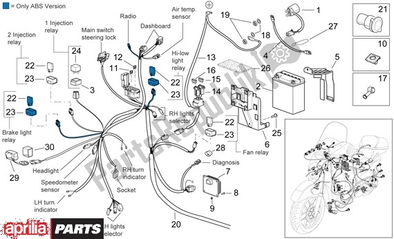 Tutte le parti per il Elektrische Installatie Ii del Aprilia Scarabeo 681 500 2003 - 2006