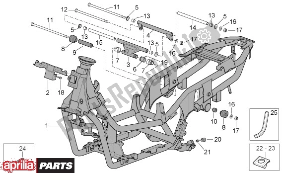 Alle Teile für das Frame des Aprilia Scarabeo 681 500 2003 - 2006