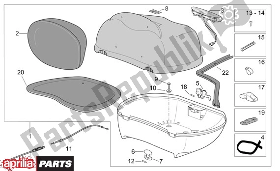 Alle Teile für das Koffer des Aprilia Scarabeo 681 500 2003 - 2006