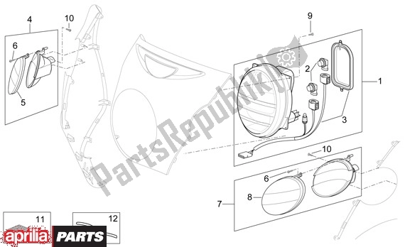 Wszystkie części do Reflektor Aprilia Scarabeo 681 500 2003 - 2006