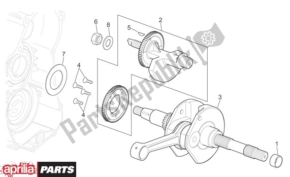 All parts for the Crankshaft of the Aprilia Scarabeo 681 500 2003 - 2006