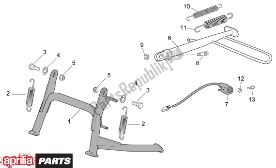 Toutes les pièces pour le Béquille Centrale du Aprilia Scarabeo 681 500 2003 - 2006