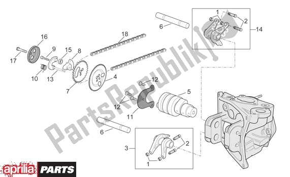 All parts for the Camshaft of the Aprilia Scarabeo 681 500 2003 - 2006