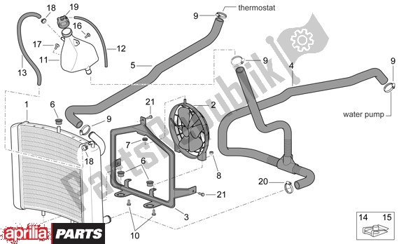 Toutes les pièces pour le Radiateur du Aprilia Scarabeo 681 500 2003 - 2006