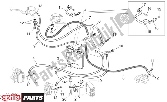 All parts for the Braking System Abs of the Aprilia Scarabeo 681 500 2003 - 2006