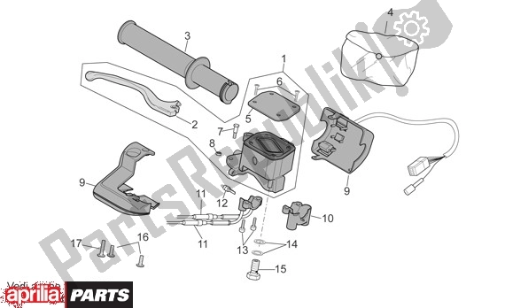 Alle onderdelen voor de Schakelingen Rechts van de Aprilia Scarabeo 681 500 2003 - 2006