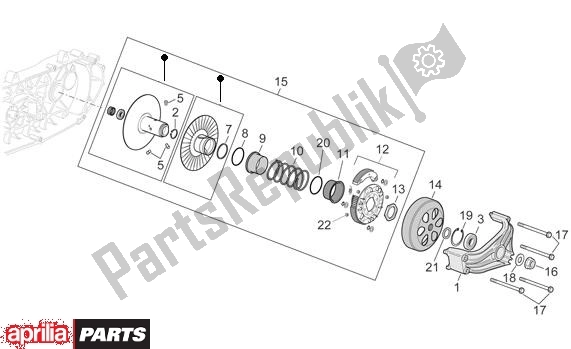 Wszystkie części do Secundaire Poelie Aprilia Scarabeo 681 500 2003 - 2006