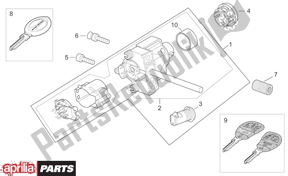 All parts for the Slotset of the Aprilia Scarabeo 681 500 2003 - 2006