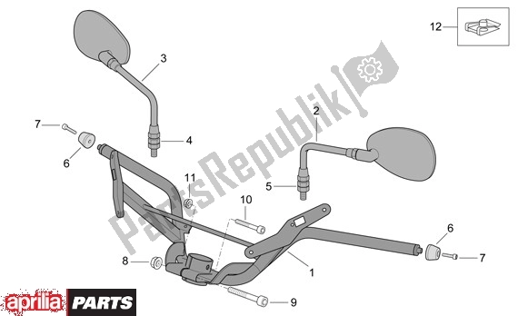 All parts for the Handlebar of the Aprilia Scarabeo 681 500 2003 - 2006
