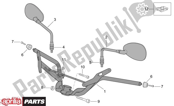 Wszystkie części do Kierownica Aprilia Scarabeo 681 500 2003 - 2006