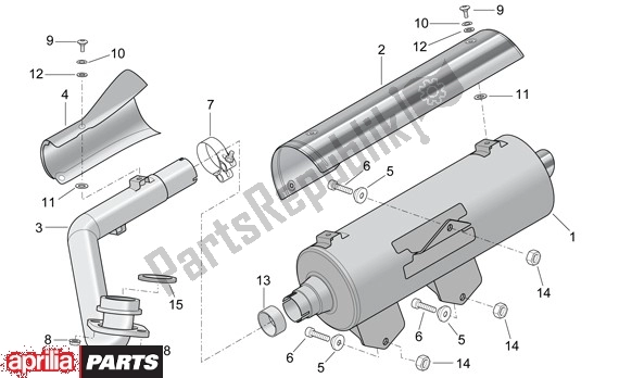 Toutes les pièces pour le Uitlaatgroep du Aprilia Scarabeo 681 500 2003 - 2006