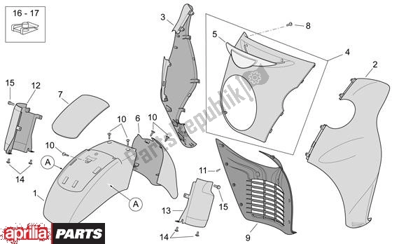 Tutte le parti per il Voorscherm del Aprilia Scarabeo 681 500 2003 - 2006