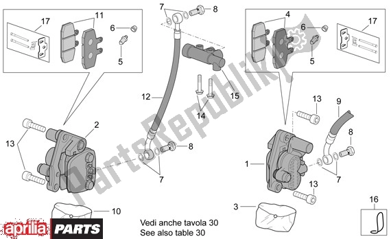 Todas las partes para Voorwielremklauw de Aprilia Scarabeo 681 500 2003 - 2006