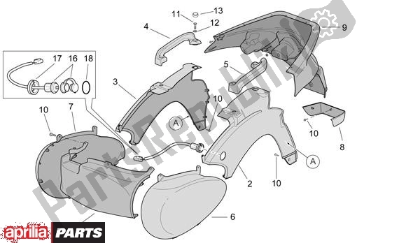 All parts for the Zijbeplating of the Aprilia Scarabeo 681 500 2003 - 2006