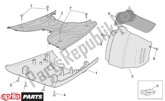 Alle onderdelen voor de Central Body Ii van de Aprilia Scarabeo Ditech 560 50 2001 - 2004