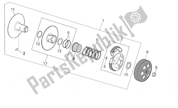 Toutes les pièces pour le Clutch du Aprilia Scarabeo Ditech 560 50 2001 - 2004