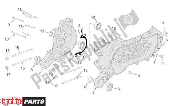 Alle Teile für das Kurbelgehäuse des Aprilia Scarabeo Ditech 560 50 2001 - 2004