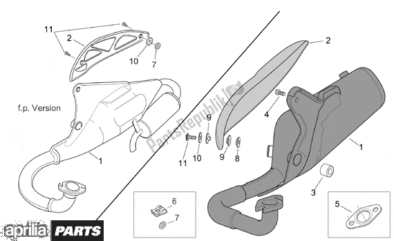 Tutte le parti per il Exhaust Pipe del Aprilia Scarabeo Ditech 560 50 2001 - 2004