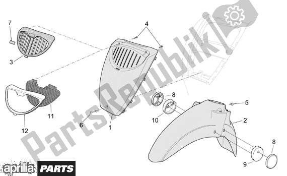 Toutes les pièces pour le Front Body Ii du Aprilia Scarabeo Ditech 560 50 2001 - 2004